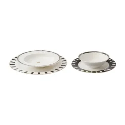 Karaca -Kollektion zum 50-jährigen Jubiläum Korea 24 Teil 6 Person Porzellan Dinner Set Schwarz01 Clearance