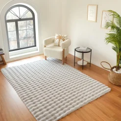 Karaca Kaschmir Teppich 7/24 Cosy Premium Bubble Hellgrau 120x180 cm Hellgrau01 Best
