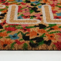 Karaca Kaschmir Teppich Bunte Blumen Hallo Coco Fußmatte 45x75 cm Discount