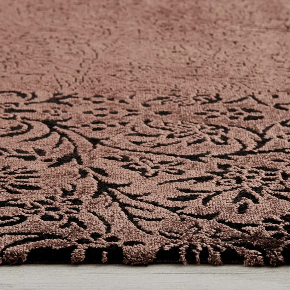 Karaca Kashmir Teppich Viskose Premium Damast Lachs 80x150 cm Teppich Terrakotta Sale