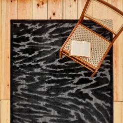 Karaca Kasmir Hali 7/24 Skandinavischer Sturmteppich 160x230 cm Schwarz01 Best