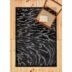 Karaca Kasmir Hali 7/24 Skandinavischer Sturmteppich 160x230 cm Schwarz01 Best