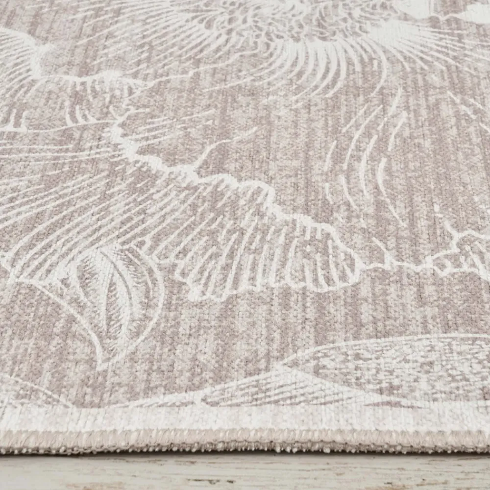 Karaca Kasmir Hali Dekorative Kunst Trend Kamelie Doppelseitiger Teppich 80x150 cm Beıge01 Outlet