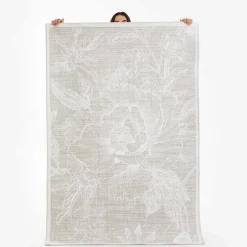 Karaca Kasmir Hali Dekorative Kunst Trend Kamelie Doppelseitiger Teppich 120x180 cm Beıge01 Hot
