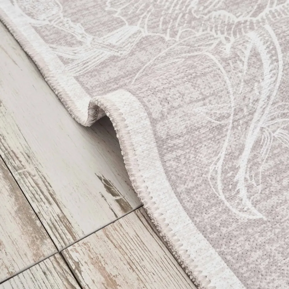 Karaca Kasmir Hali Dekorative Kunst Trend Kamelie Doppelseitiger Teppich 120x180 cm Beıge01 Hot