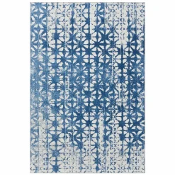 Karaca Kasmir Hali Dekorative Kunst Trend Karpatos Doppelseitiger Teppich 120x180 cm Blau01 Best