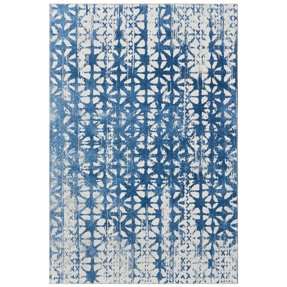 Karaca Kasmir Hali Dekorative Kunst Trend Karpatos Doppelseitiger Teppich 120x180 cm Blau01 Best