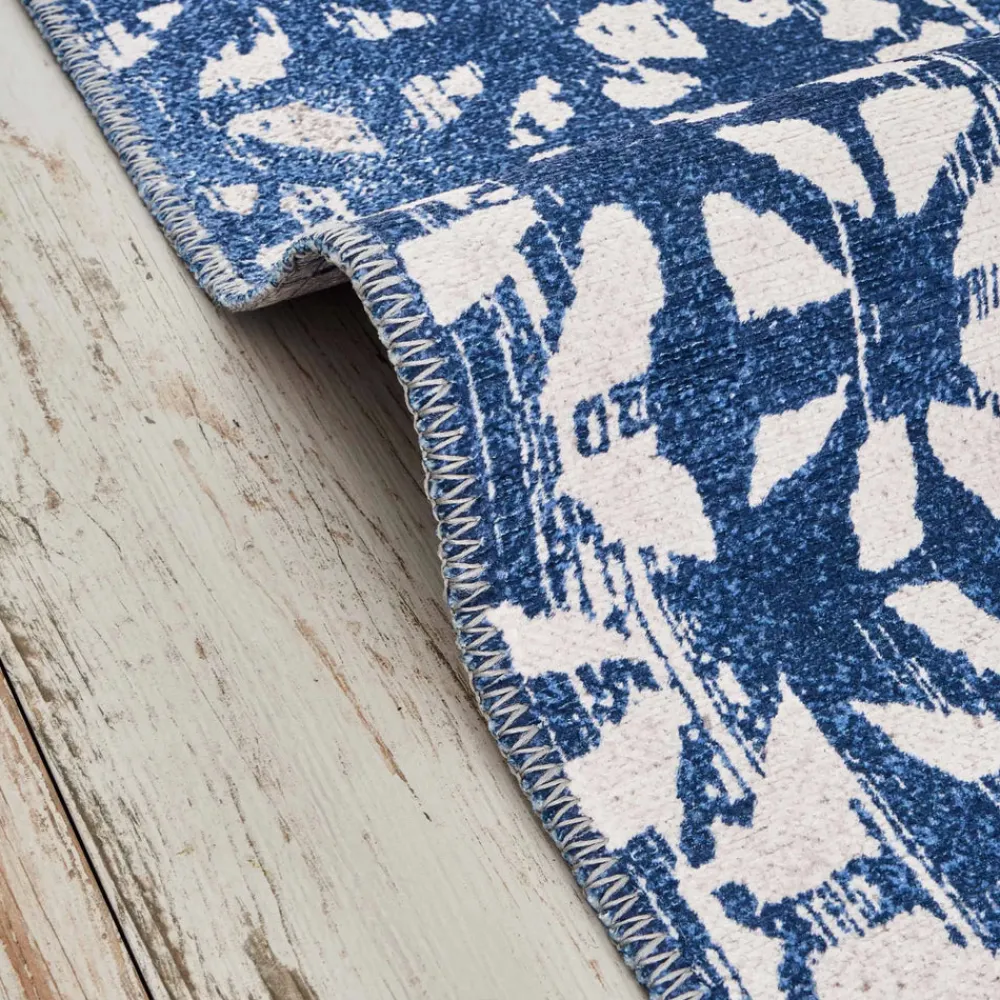 Karaca Kasmir Hali Dekorative Kunst Trend Karpatos Doppelseitiger Teppich 120x180 cm Blau01 Best