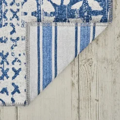 Karaca Kasmir Hali Dekorative Kunst Trend Karpatos Doppelseitiger Teppich 120x180 cm Blau01 Best