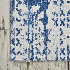 Karaca Kasmir Hali Dekorative Kunst Trend Karpatos Doppelseitiger Teppich 120x180 cm Blau01 Best