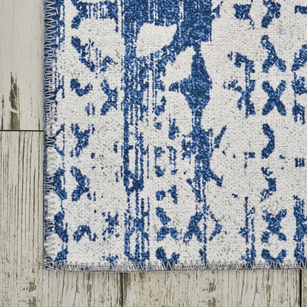 Karaca Kasmir Hali Dekorative Kunst Trend Karpatos Doppelseitiger Teppich 120x180 cm Blau01 Best