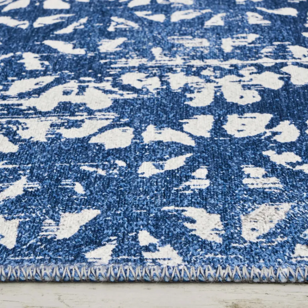 Karaca Kasmir Hali Dekorative Kunst Trend Karpatos Doppelseitiger Teppich 120x180 cm Blau01 Best