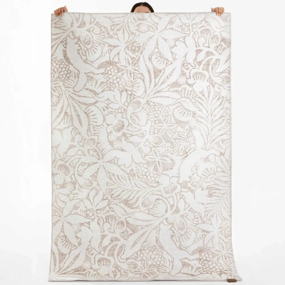 Karaca Kasmir Hali Dekorative Kunst Trend Floral Doppelseitiger Teppich 120x180 cm Beıge01 Clearance