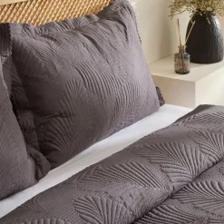 Karaca Leaf Bettüberwurf-Set Anthrazit 230x240 Cm + 2 (50x70 Cm) Anthracıte Online