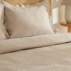 Karaca Leaf Bettüberwurf-Set Beige 230x240 Cm + 2 (50x70 Cm) Beıge Sale