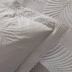 Karaca Leaf Bettüberwurf-Set 230x240 Cm + 2 (50x70 Cm) Grau Clearance