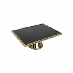 Karaca Line Rechteck Kuchenstand 35X25Cm Schwarz Gold Best