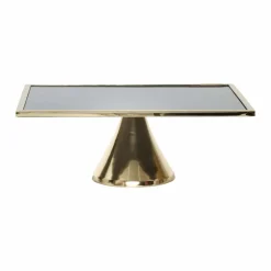 Karaca Line Rechteck Kuchenstand 35X25Cm Schwarz Gold Best