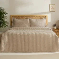 Karaca Manon Bettüberwurf Set, Doppelbett, Beige 230x240cm + 2(50x70) cm Beıge Sale