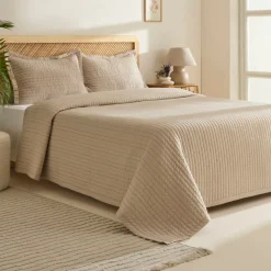Karaca Manon Bettüberwurf Set, Doppelbett, Beige 230x240cm + 2(50x70) cm Beıge Sale