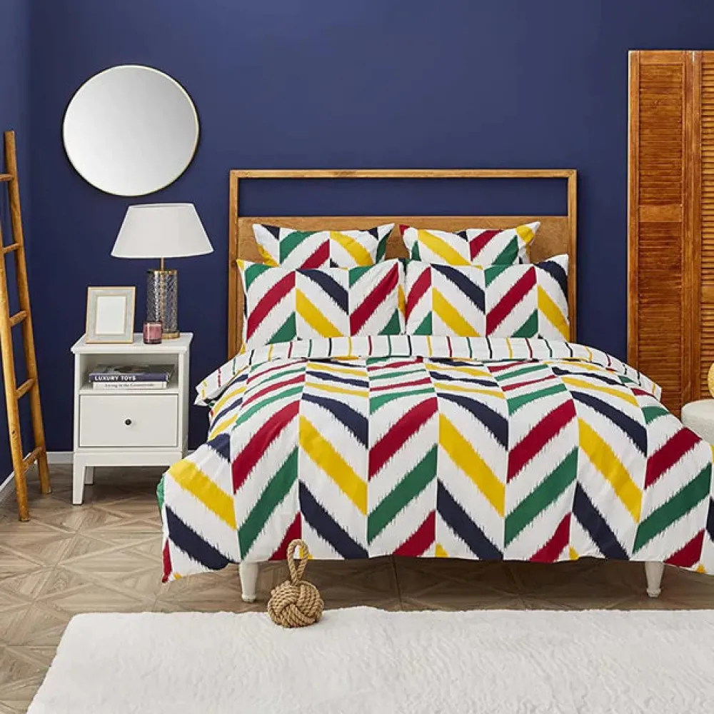 Karaca Nautica Home Herring BettbezugSet aus 100 % Baumwolle, 200 × 200 cm, WeißMulticolor - New