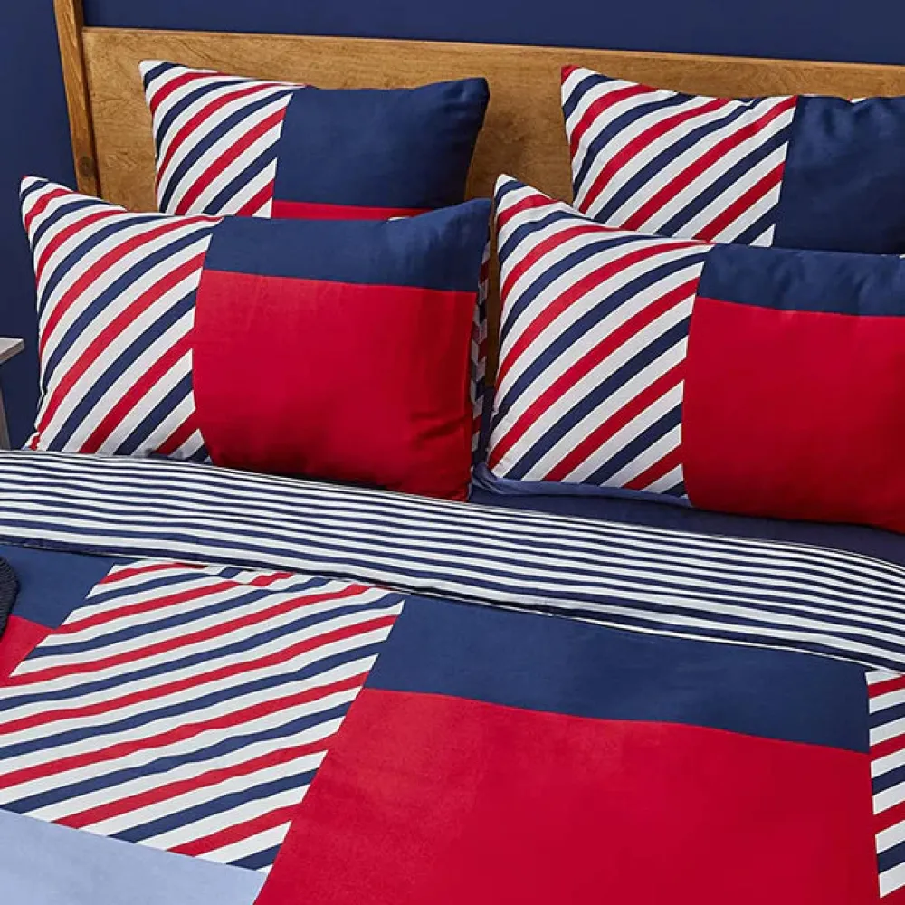 Karaca Nautica Home Morris BettbezugSet aus 100 % Baumwolle, 155 × 220 cm, Navy Blue Multi - Online