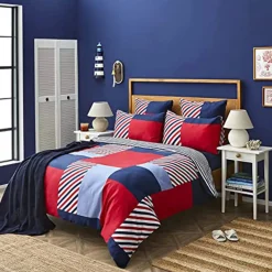 Karaca Nautica Home Morris BettbezugSet aus 100 % Baumwolle, 200 × 200 cm, Navy Blue Multi - Clearance