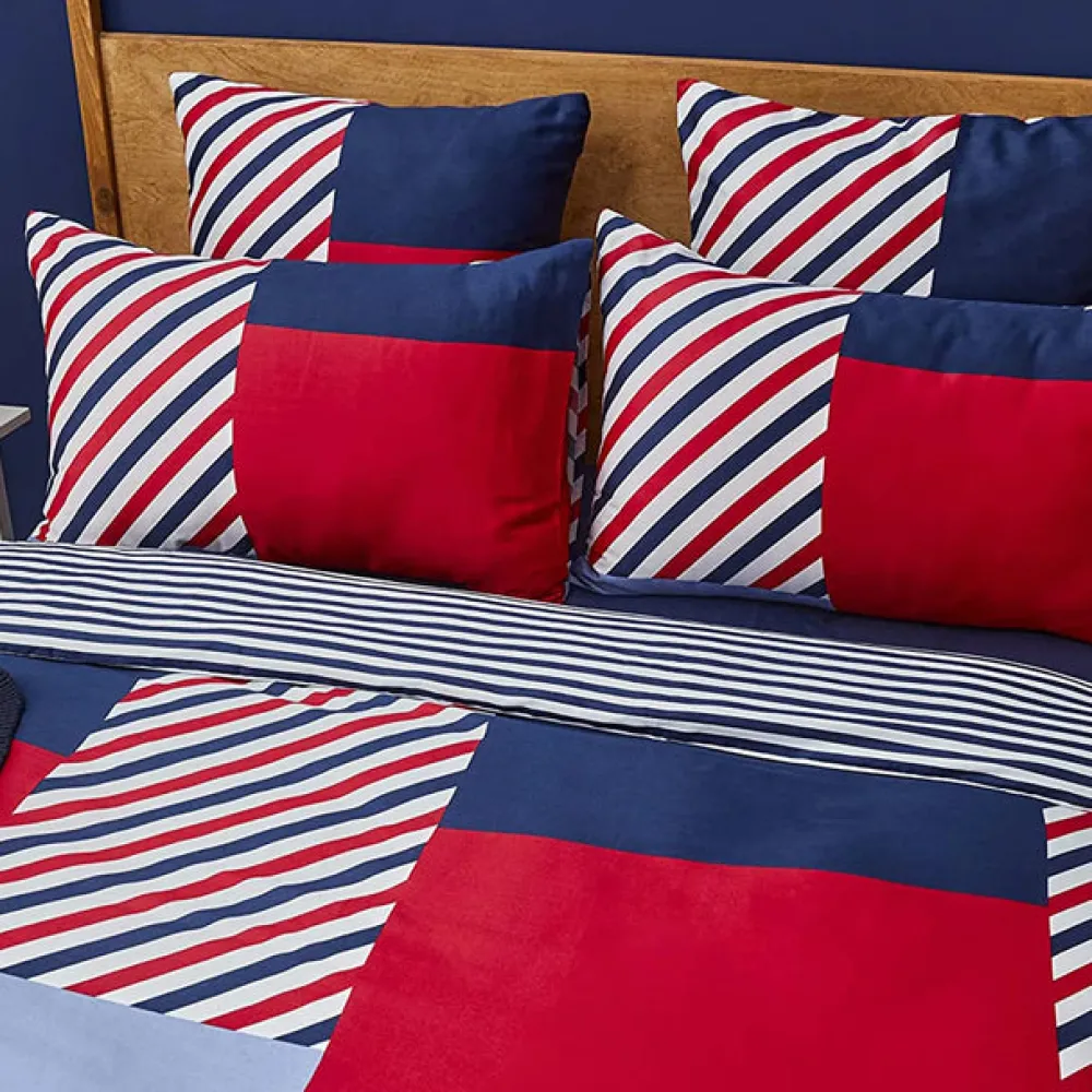 Karaca Nautica Home Morris BettbezugSet aus 100 % Baumwolle, 200 × 200 cm, Navy Blue Multi - Clearance