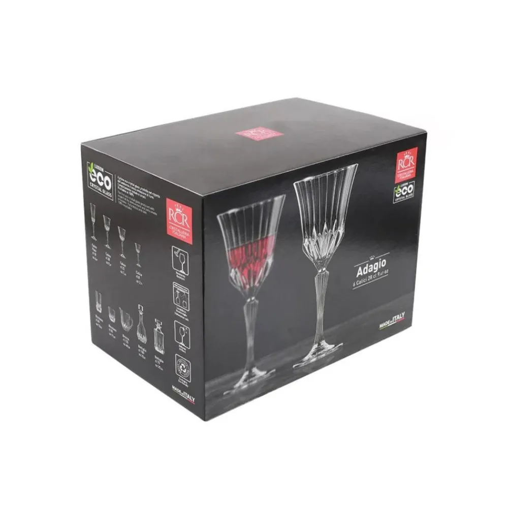 Karaca RCR Adagio 6-teiliges Kelch-Set 280 ml Klar Best