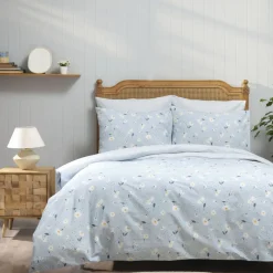 Karaca Sarah Anderson Gänseblümchen Mint 100% Baumwolle Doppel Bettbezug Kissen Set Mınze Sale