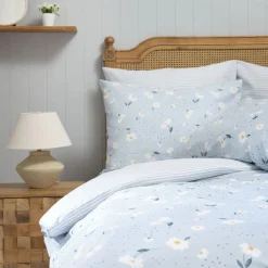 Karaca Sarah Anderson Gänseblümchen Mint 100% Baumwolle Doppel Bettbezug Kissen Set Mınze Sale