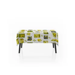 Karaca Sarah Anderson Lemon (Zitrone) abwischbare Tischdecke 140x140 cm Gelb Best