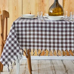 Karaca Sarah Anderson Quadratische Kaffee-Picknick-Tischdecke 140x140 cm Braun01 Sale